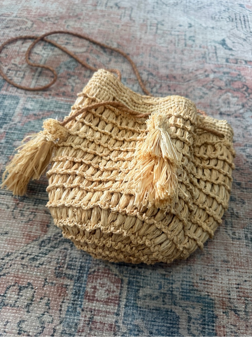 Mar Y Sol bucket bag Straw Yellow Summer Bag